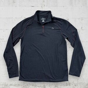 Paradox Mens Size M 1/4 Zip Merino Wool Blend Long Sleeve Black Shirt Pullover